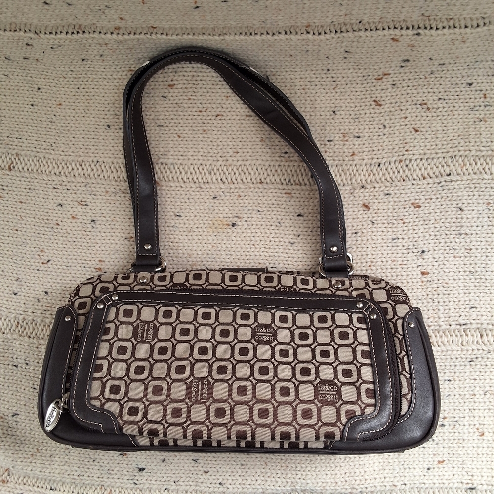 Liz Claiborne Shoulder Bag - Brown & Monogram Print